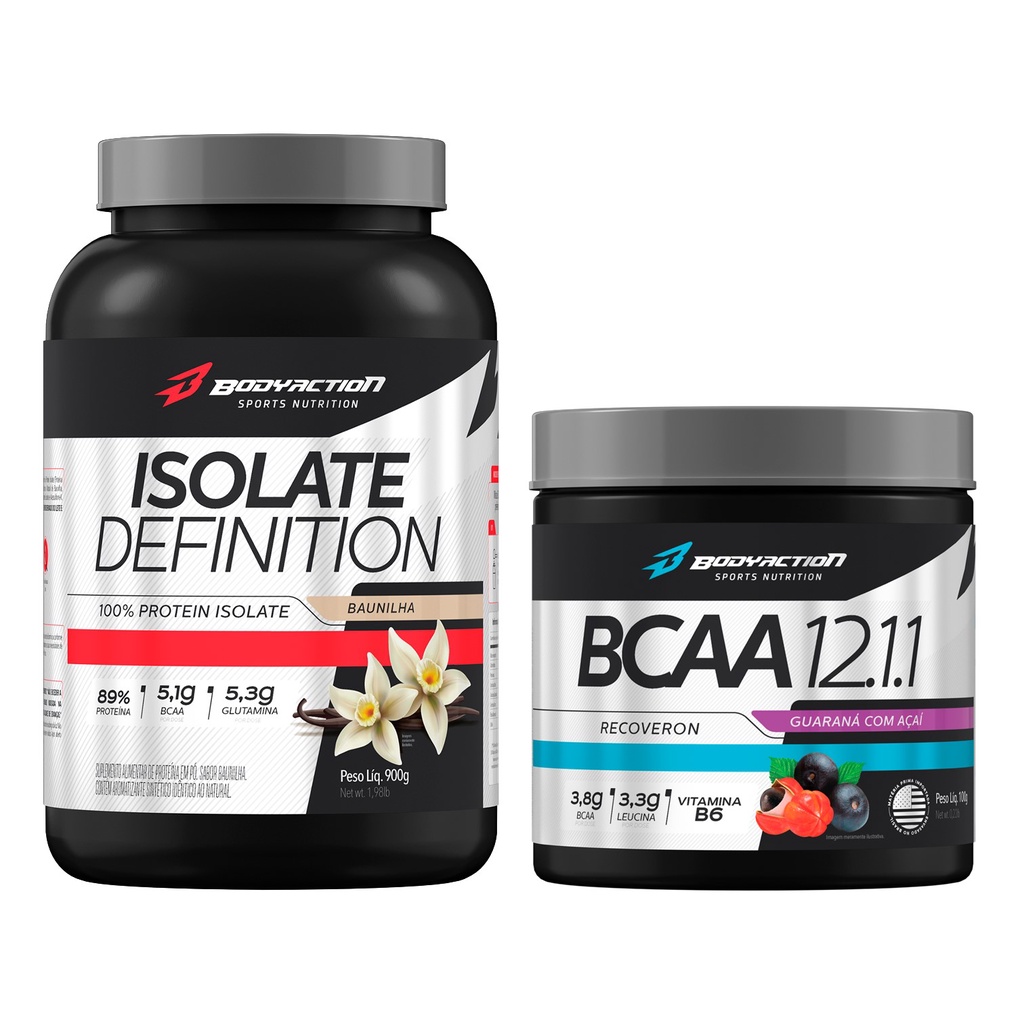 Whey Isolado Definition + Aminoácido Bcaa 12:1:1 Bodyaction