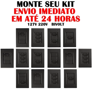 Tomada 4x2 10A Linha LIZ Tramontina Grafite Monte Seu Kit