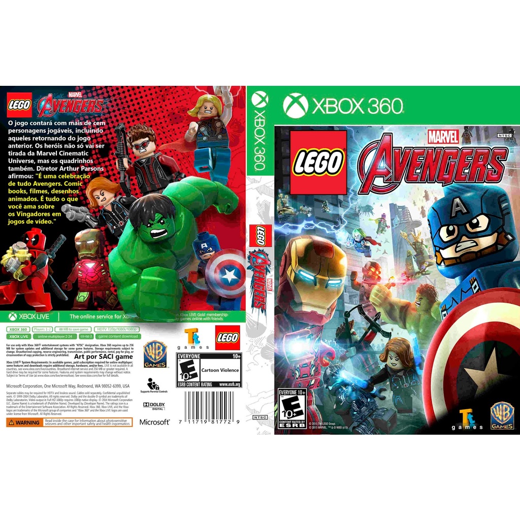 Lego Vingadores Midia Digital Xbox 360 - Wsgames - Jogos em Midias