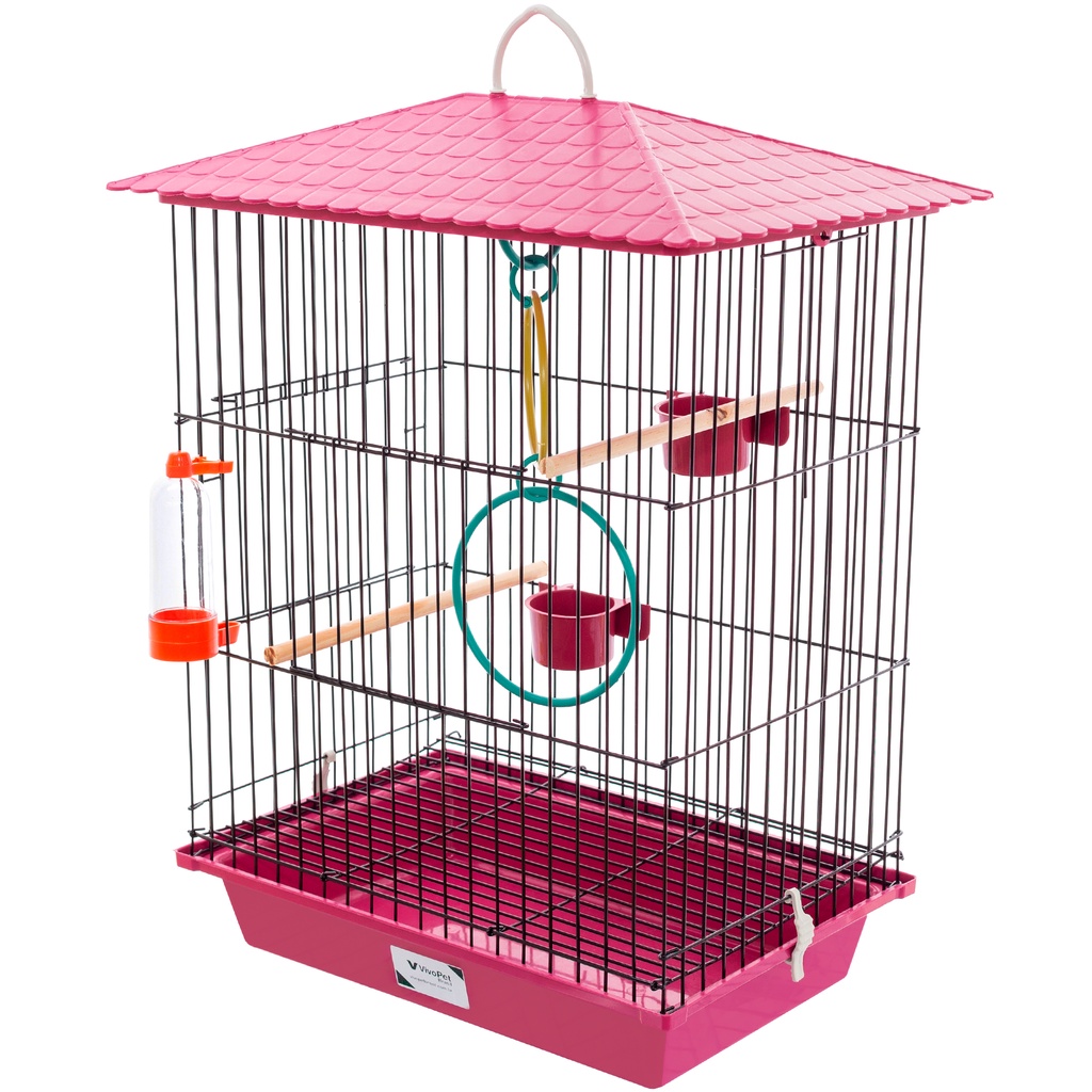 Gaiola P/ Calopsita Black Luxo Vivopet Rosa Pink