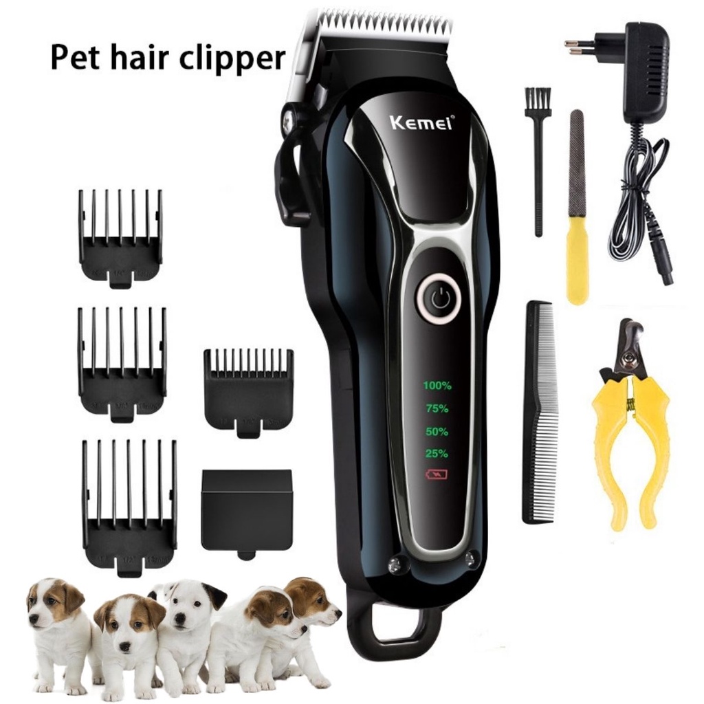 Kit Maquina Para Tosar Pets Kemei Silenciosa Maquininha de Cortar ...