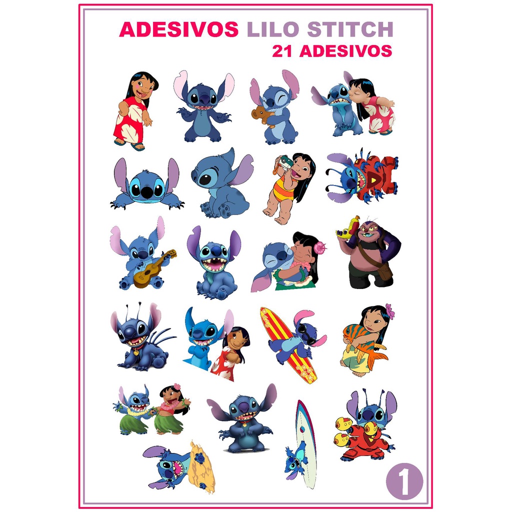 Adesivos Lilo Stitch Auto Colante Cartelas Variadas Shopee Brasil