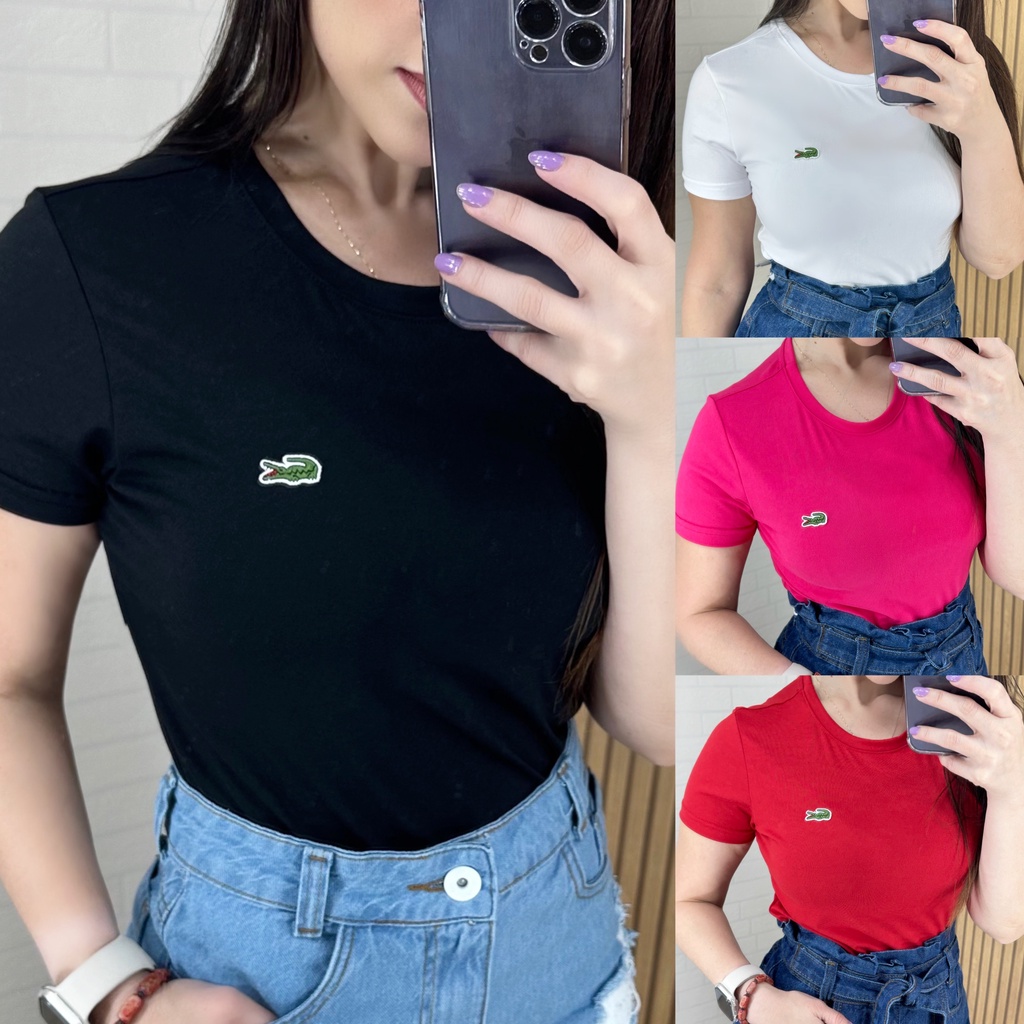 T-Shirt Baby Look Básica Blusas Femininas Escolha Cor e Tamanho Premium