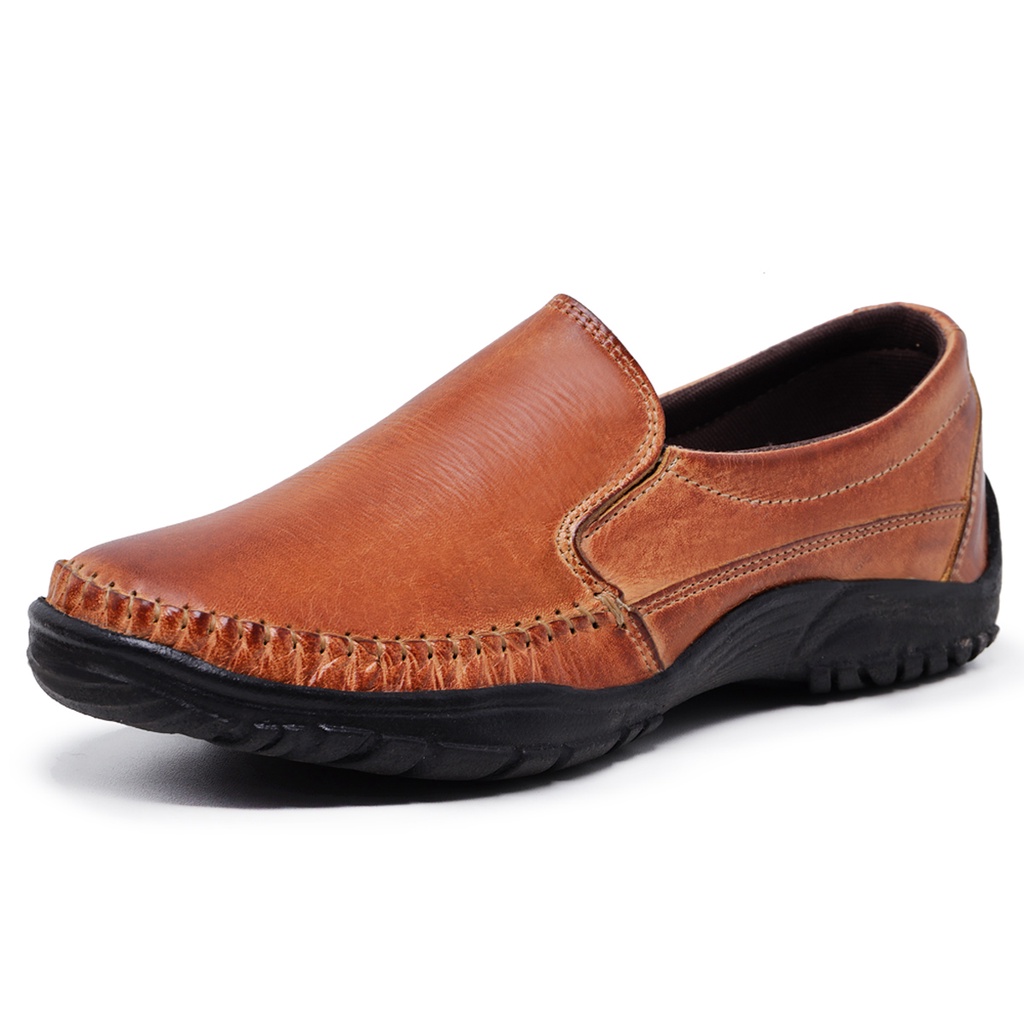 Sapatilha Mocassin de Couro Legitimo Sola De Borracha Conforto total Shopee Brasil