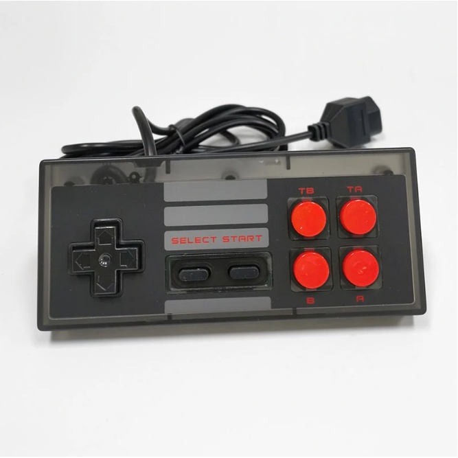 Controle turbo preto translucido para nintendinho nes 8bit