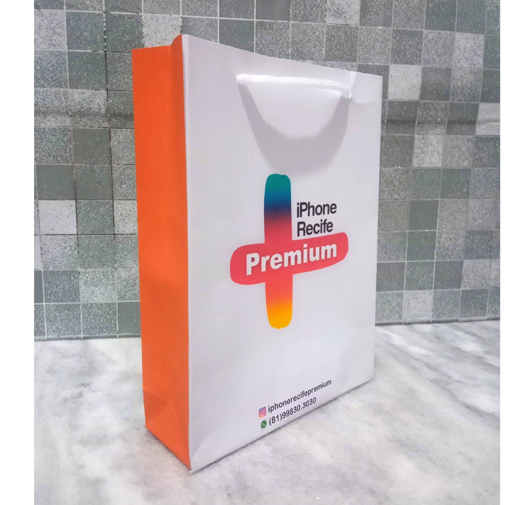 Sacola de Papel Personalizada - Tamanho 20x14