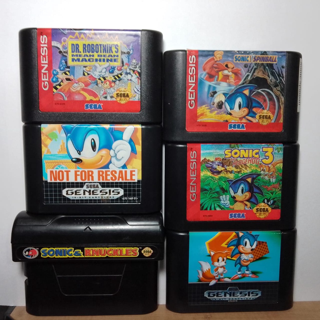 Coleção jogos Mega drive Sonic the Hedgehog Sonic 1 2 3 sonic & Knuckles Spinball Dr. Robotnik's Mean Bean Machine