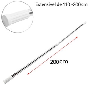 Varão Bastão Extensível P/cortina Box Banheiro 1.10 A 2m