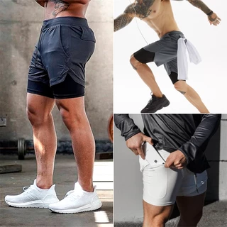 Kit 3 Bermudas 2 em 1 DryFit Masculinas