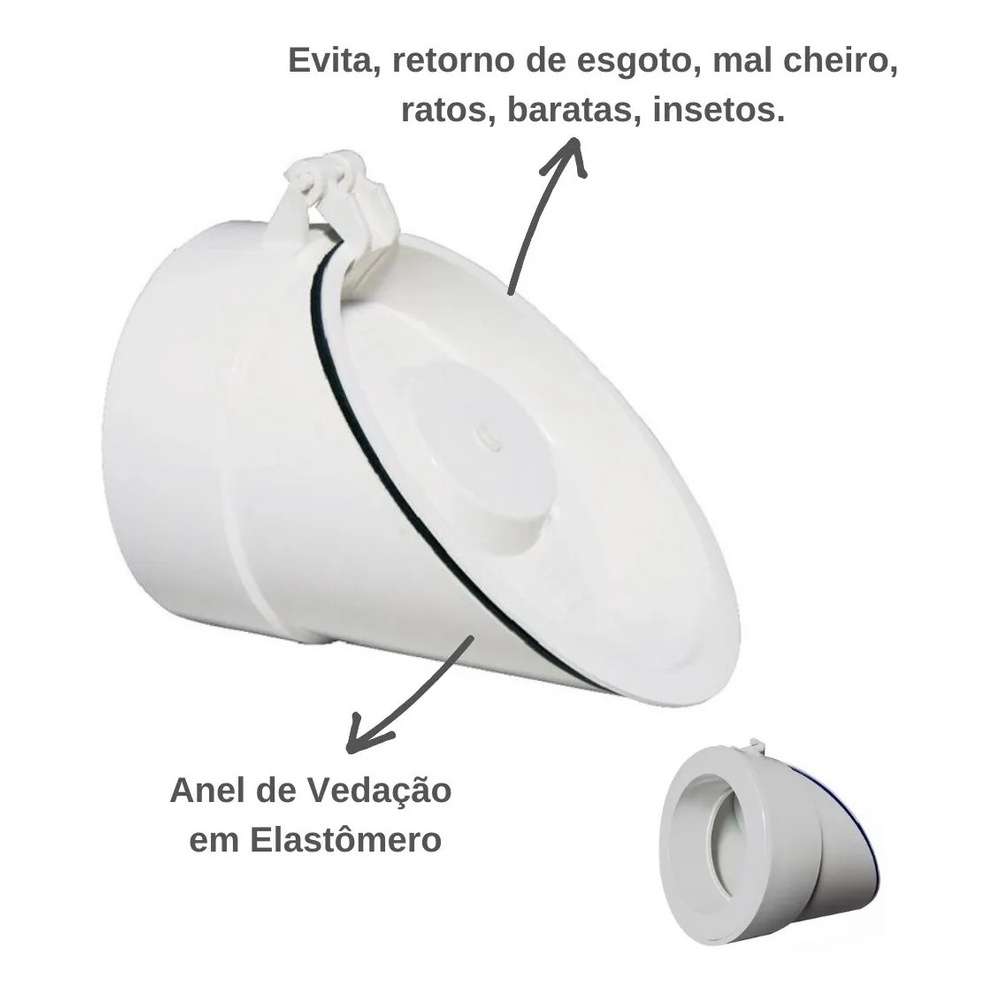 Válvula Retenção Esgoto 40mm 1.1/2 Polegadas