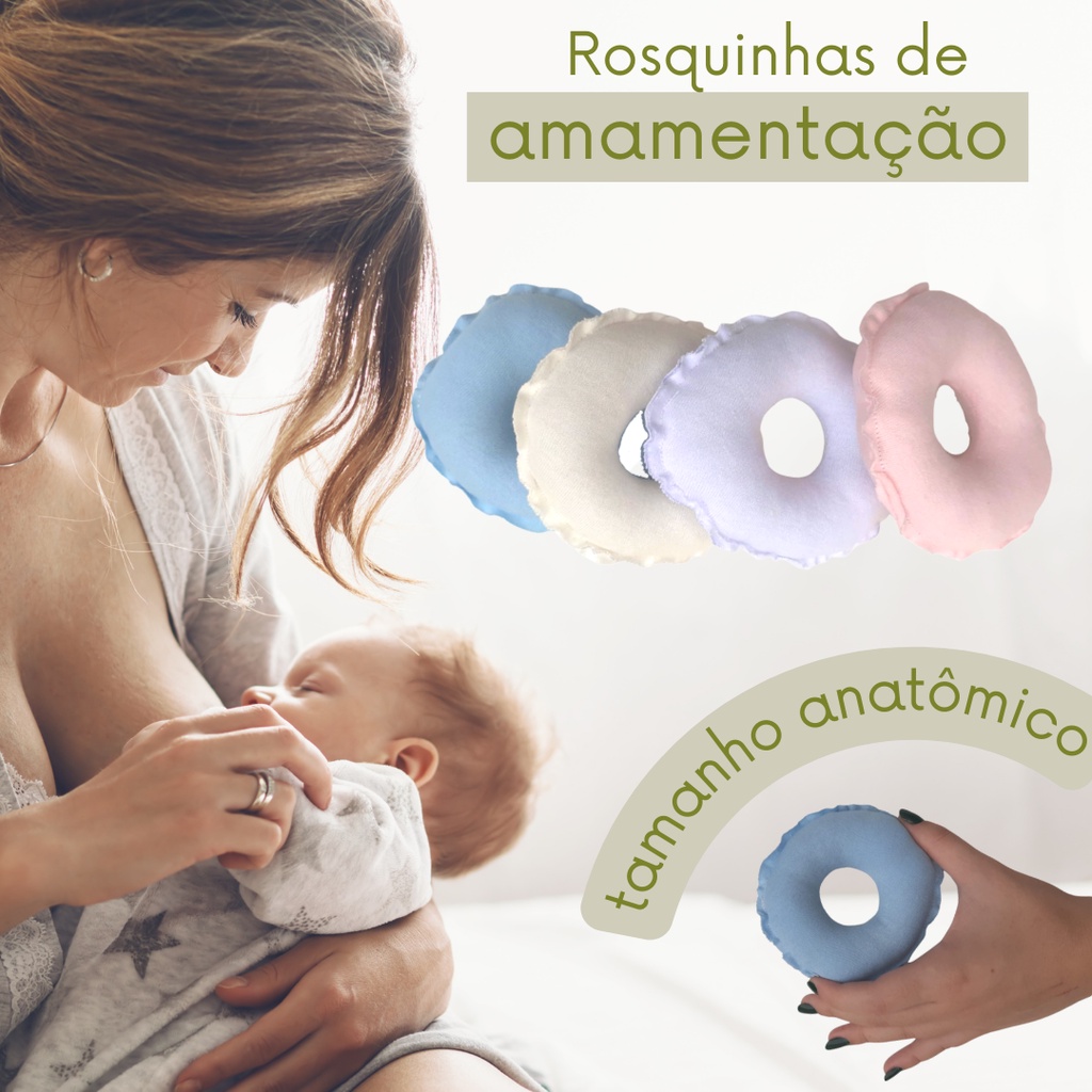Rosquinhas De Seio Para Amamentação - Malha Lisa Colorida - Proteção Do ...
