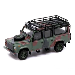 Mini GT MGT00237-R 237 1/64 LAND ROVER DEFENDER D110 Camuflagem Militar HONG KONG Escala Exclusiva Carro Modelo Da Frente