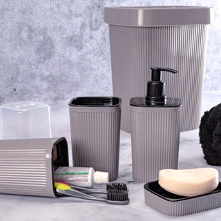 Kit Frisos Cinza Utensílios De Banheiro Plasútil