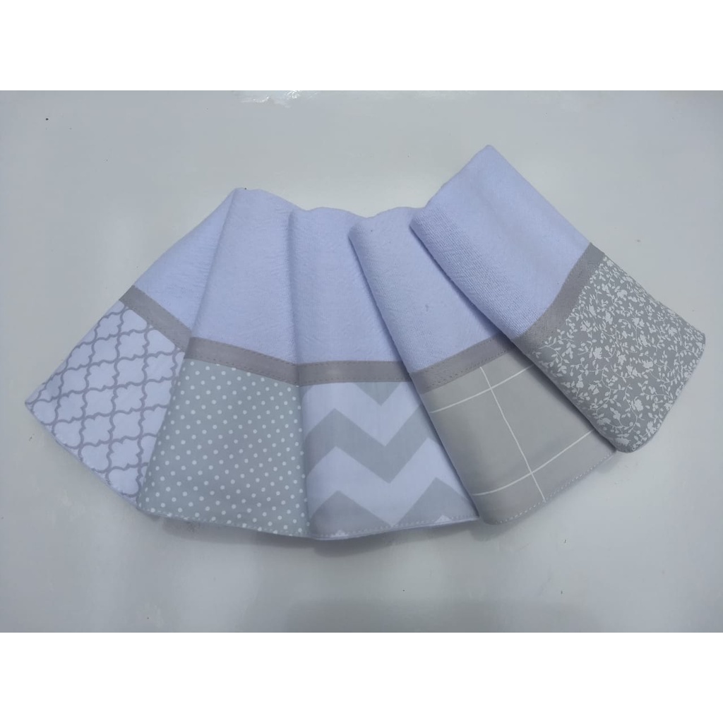 kit Panos de prato minimalista cinza e branco
