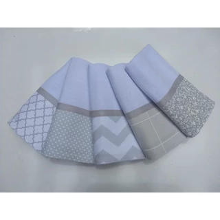 kit Panos de prato minimalista cinza e branco