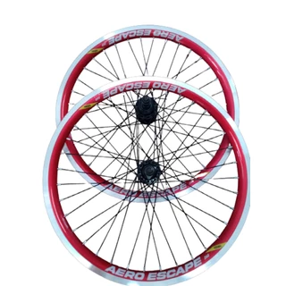 Par Rodas Aro 20 Bicicleta Vzan Aero Aluminio Mtb V-Brake Vermelho