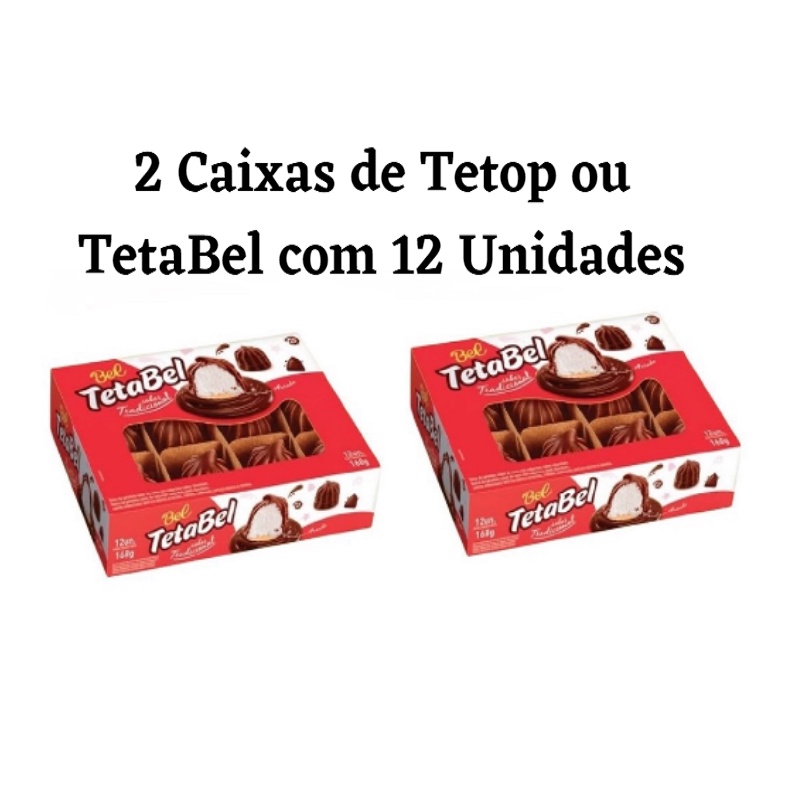 Teta Bel Tradicional Tetop Doce Teta de Nega 2 Caixas com 12 Unidades ...