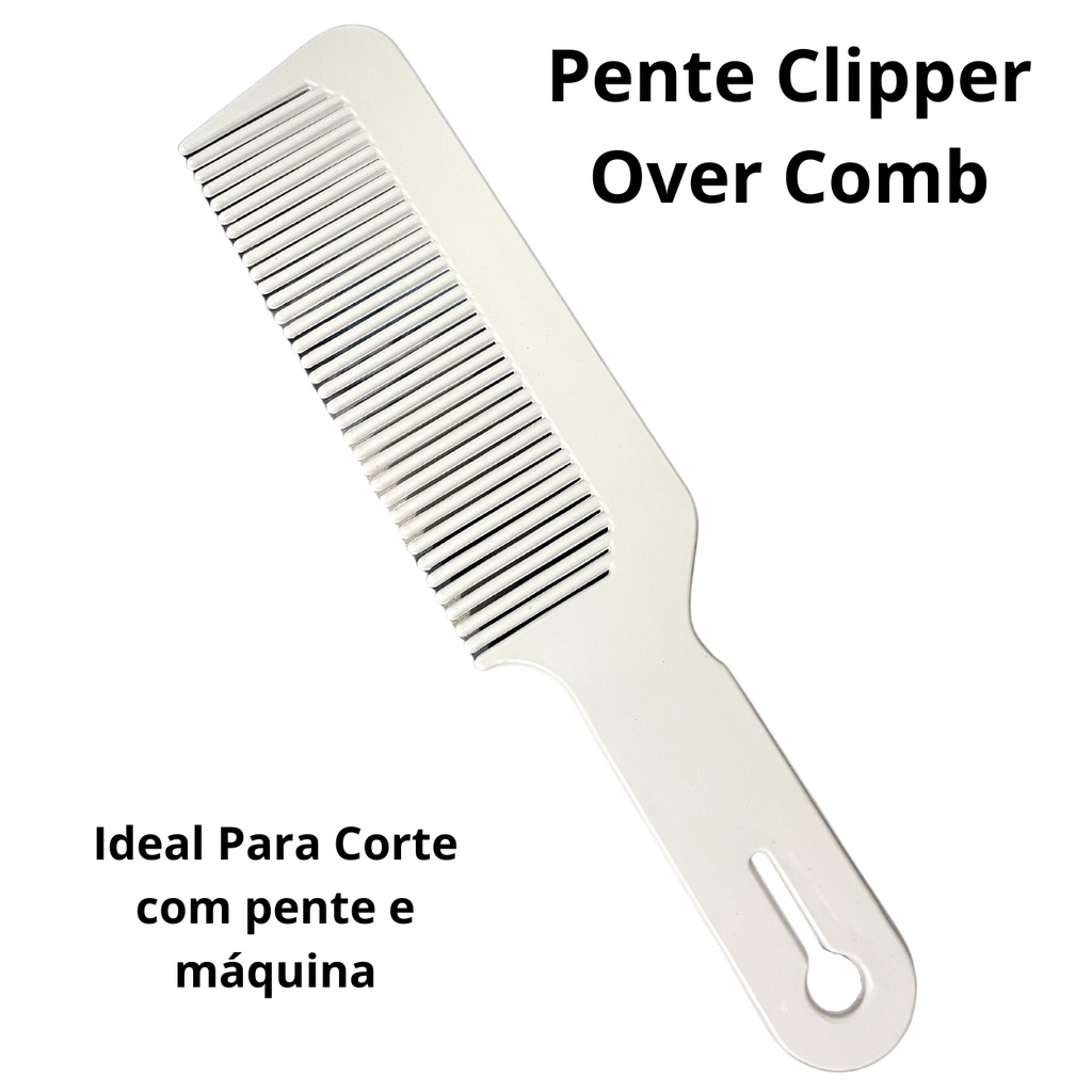 Pente Corte Clipper Over Comb Fade Profissional Sange Branco - Faz a Boa!