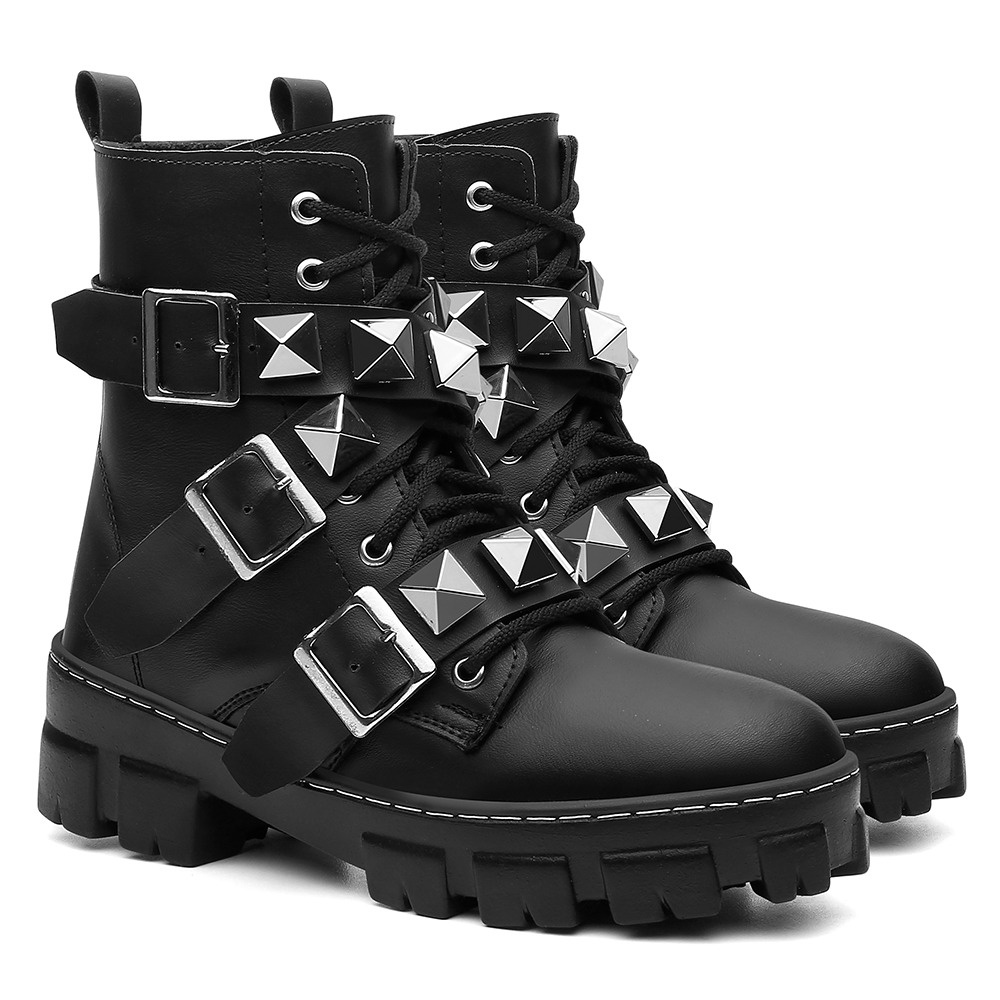 Bota Coturno Tratorada Rock Pirâmide Blogueira