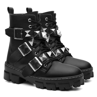 Bota Coturno Tratorada Rock Pirâmide Blogueira