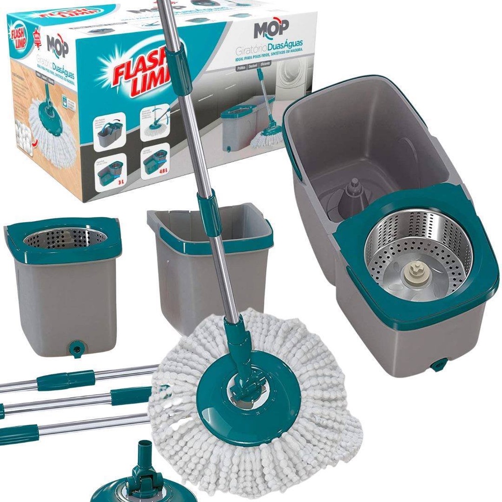 MOP GIRATORIO FLASHLIMP DUAS AGUAS PRO | Shopee Brasil