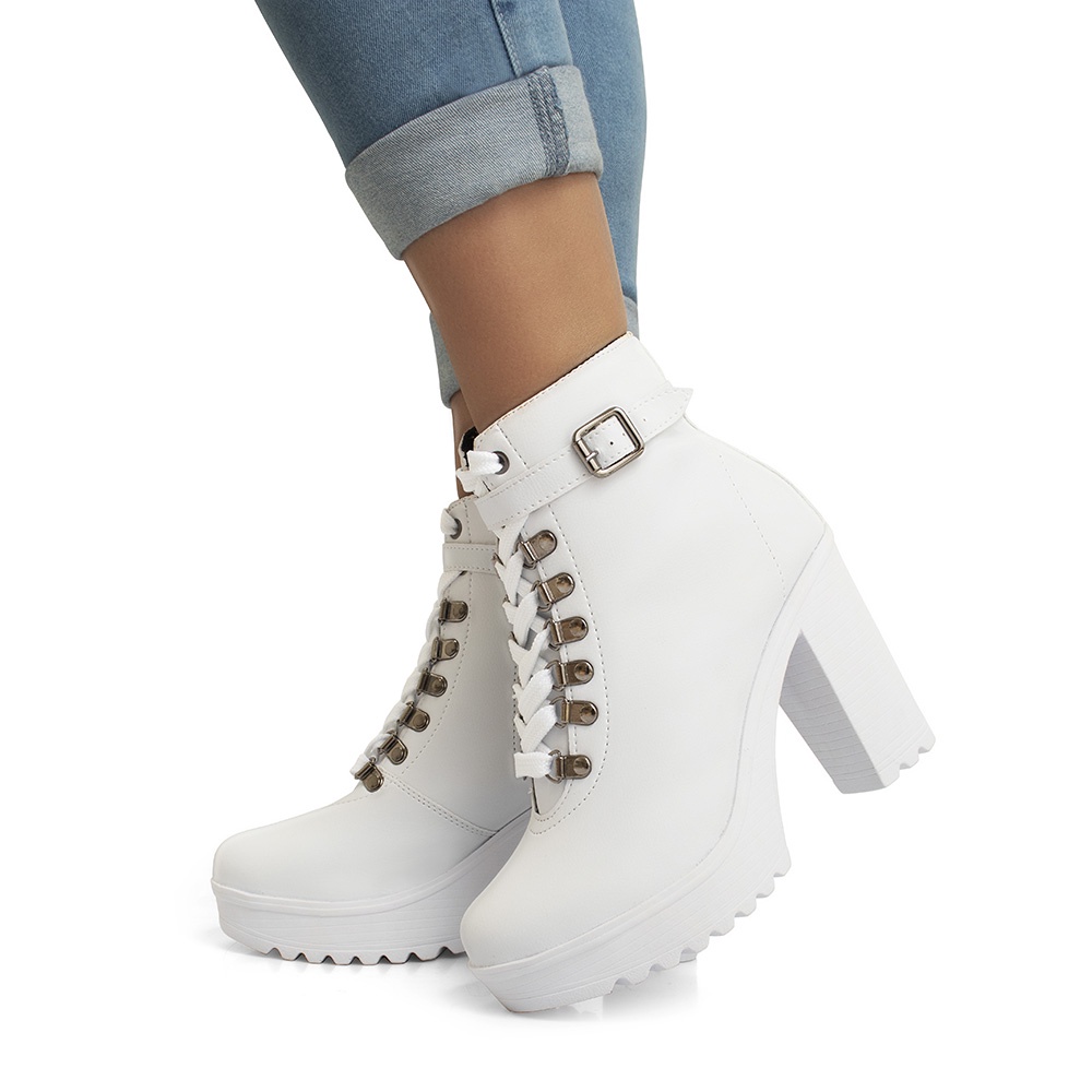 Bota store coturno branco