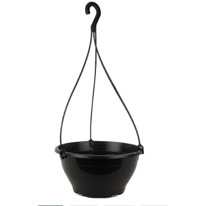 Kit 50 Vaso Plástico Cuia 13 Preta com Haste (alça 40 cm) Plantas Pendentes Samambaia