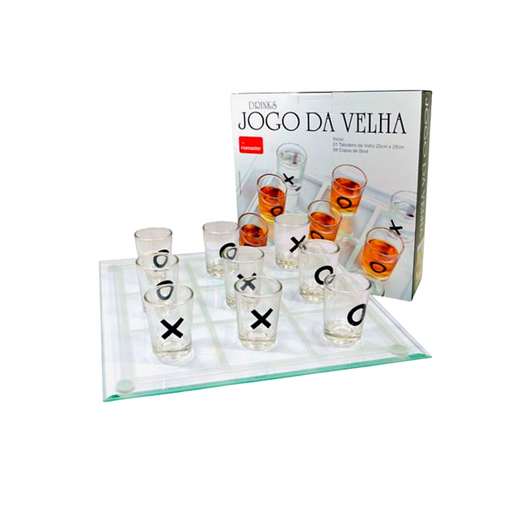 Jogo Shot Drink Jogo Da Velha Tabuleiro 9 Copos 10ml Tequila