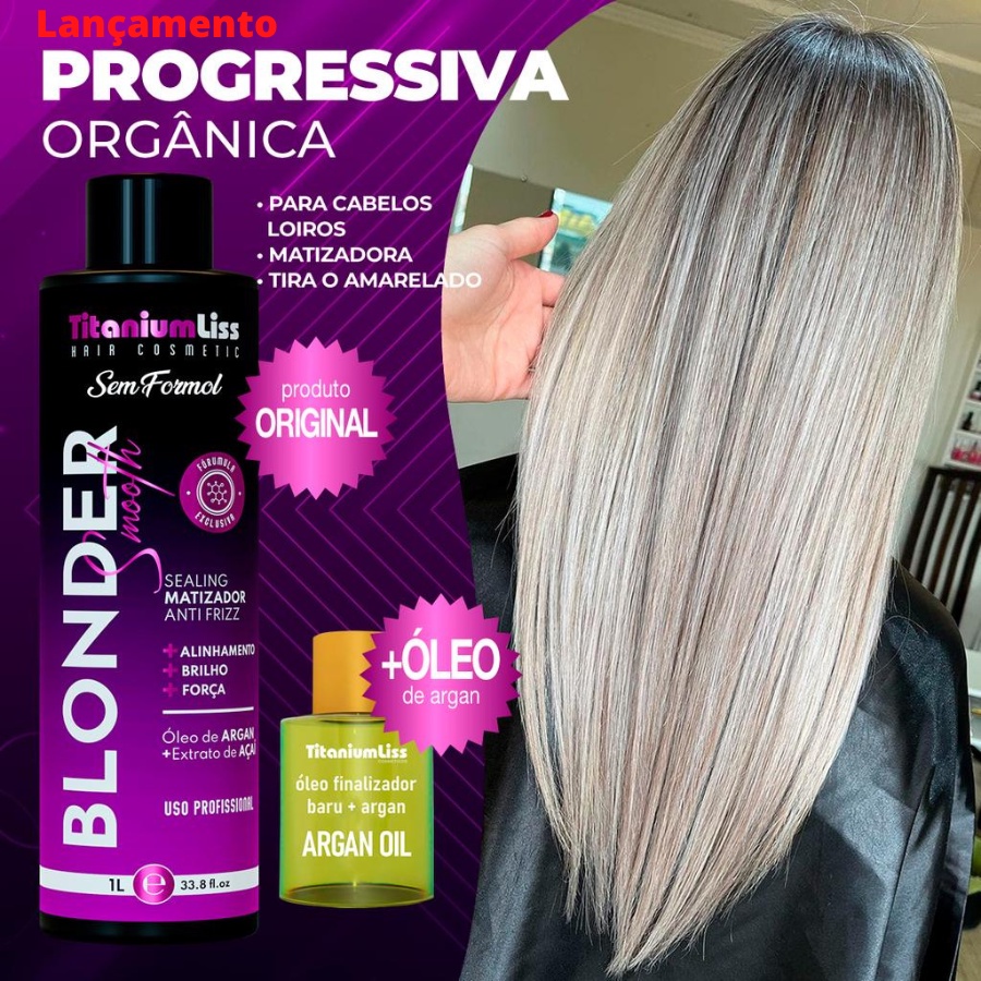 Progressiva Sem Formol Blonder Selagem Titanium Liss Alisa e Tira ...