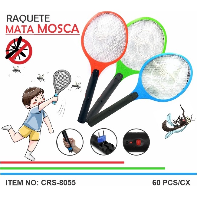 Raquete El Trica Bivolt Mata Mosquito Insetos Pernilongos E Dengue Mosca Pernilongo Recarreg Vel