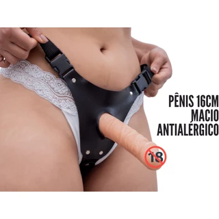 Cinta Peniana Reforçada Com Regulagem E Prótese Pênis De 16 Cm Grosso Promoção