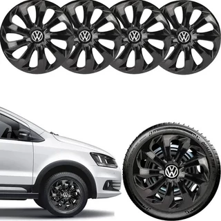 Jogo 4 Calotas Esportivas Aro 15 Black Volkswagen Vw