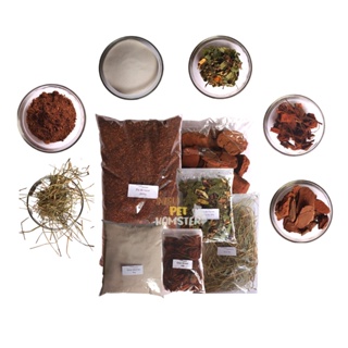 Kit Completo Enriquecimento Ambiental Roedores (6 itens) | Kit Hamster Pó de Coco, Feno e Areia de Quartzo.