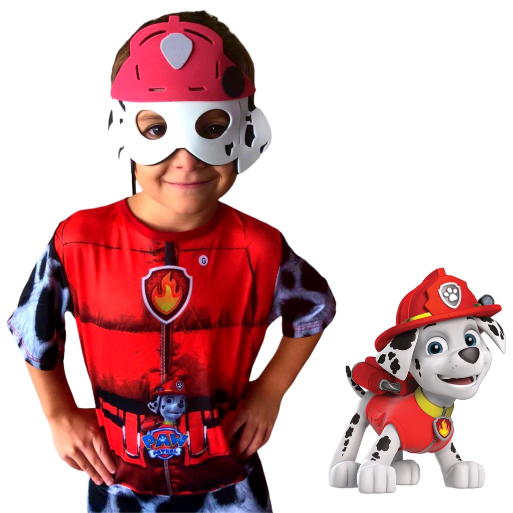 Fantasia Roupa Patrulha Canina Infantil Marshall Menino Festas ...