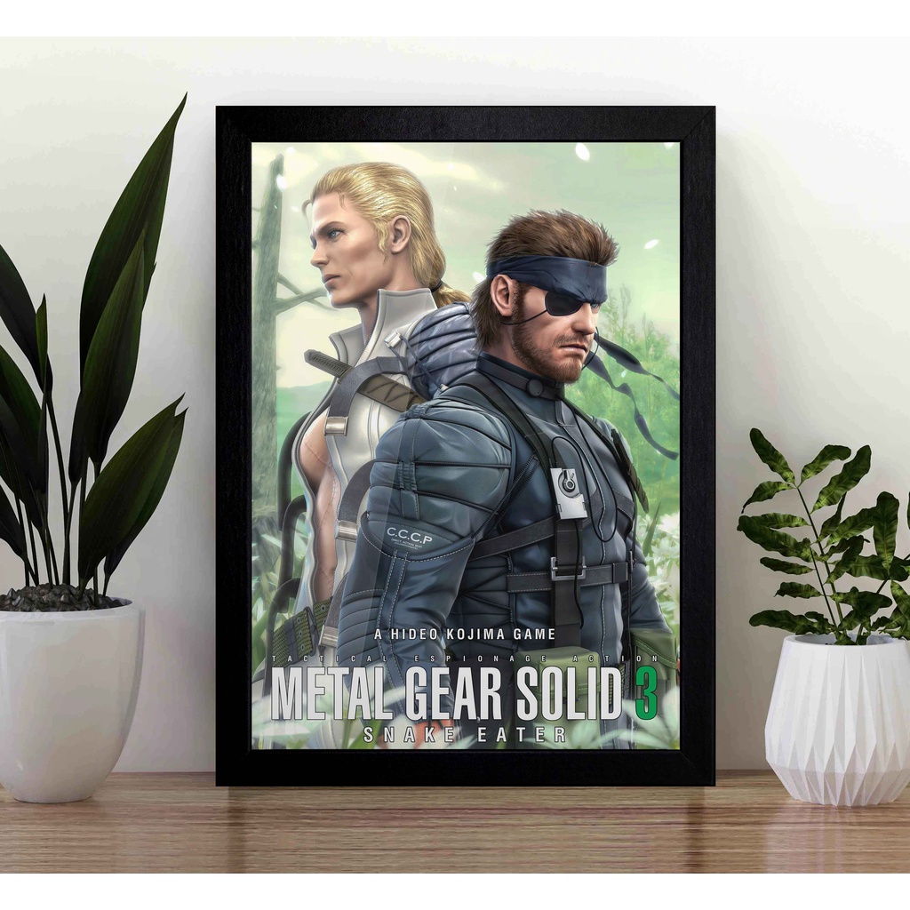 Quadro Metal Gear Solid 3 Snake Eater A3 - com Acrílico Na Frente