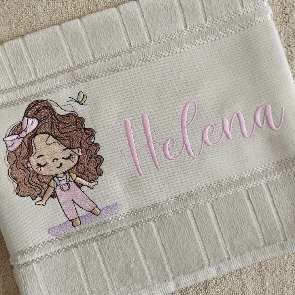 Toalha Toalhinha Infantil Bordada Menina Fofa Personalizada Com Nome ...