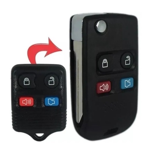 Chave Canivete Adaptação Ford Ecosport Fiesta Ka Carcaça 4 Botões