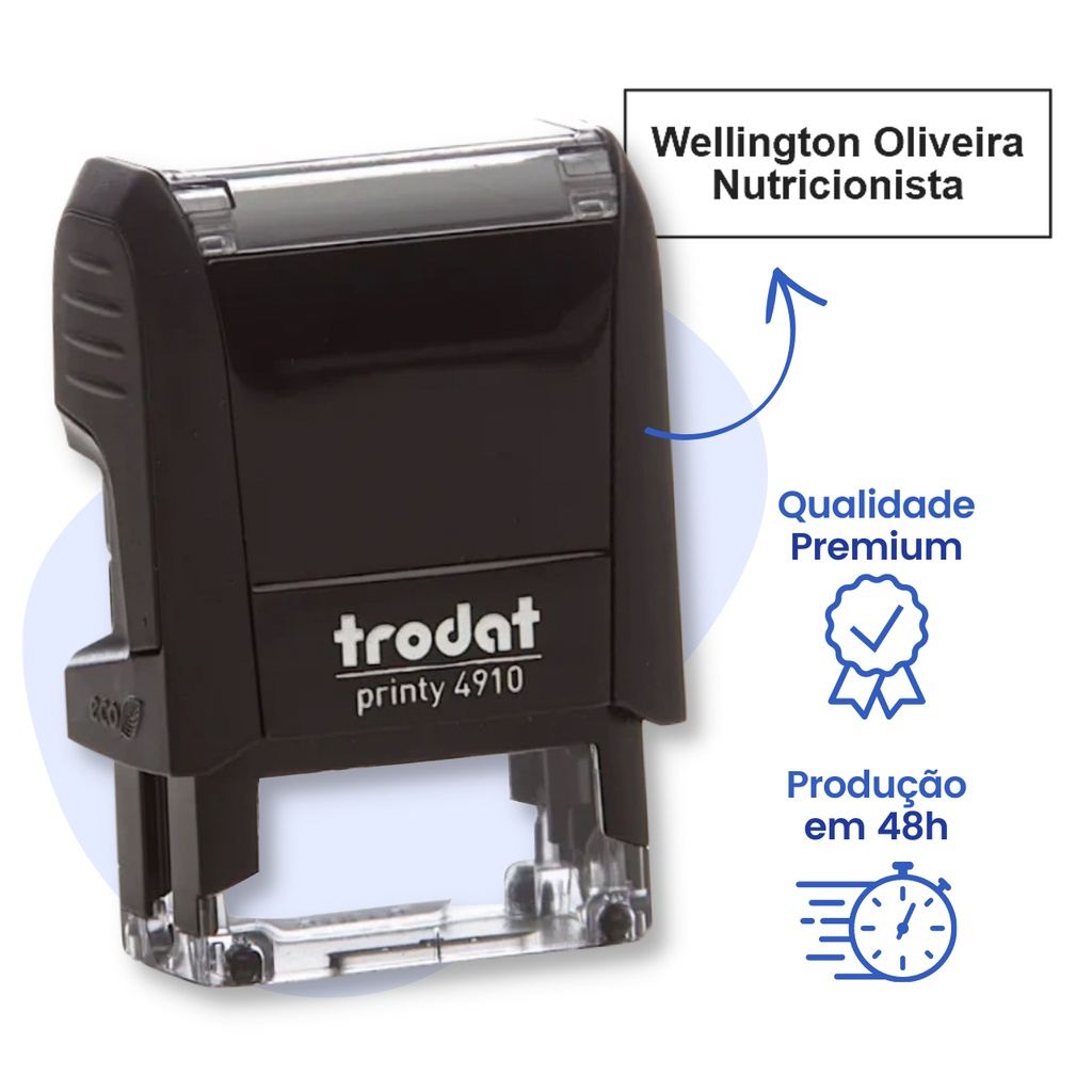 Carimbo Automático Trodat 2 Linhas Personalizado para Professor, Médico ...