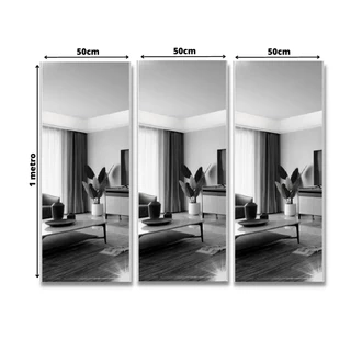 Espelho Corpo Inteiro de Parede - Kit 3 Peças 50x100cm - Espelho Provador Loja