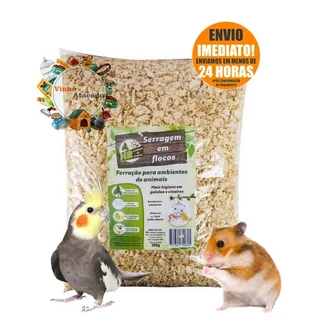 Serragem Para Hamster Ramster Passaros Agaporne Calopsita Coelho Periquitos Gaiolas e Viveiros 300g e 500g