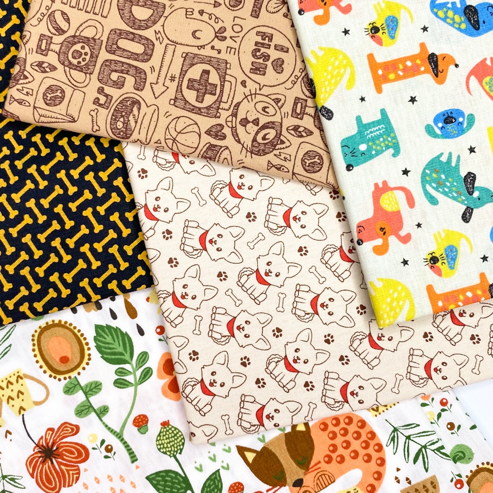 Tecido Tricoline Estampas Cachorros 50 cm x 1.50 metro – Patchwork / Artesanato 100% Algodão
