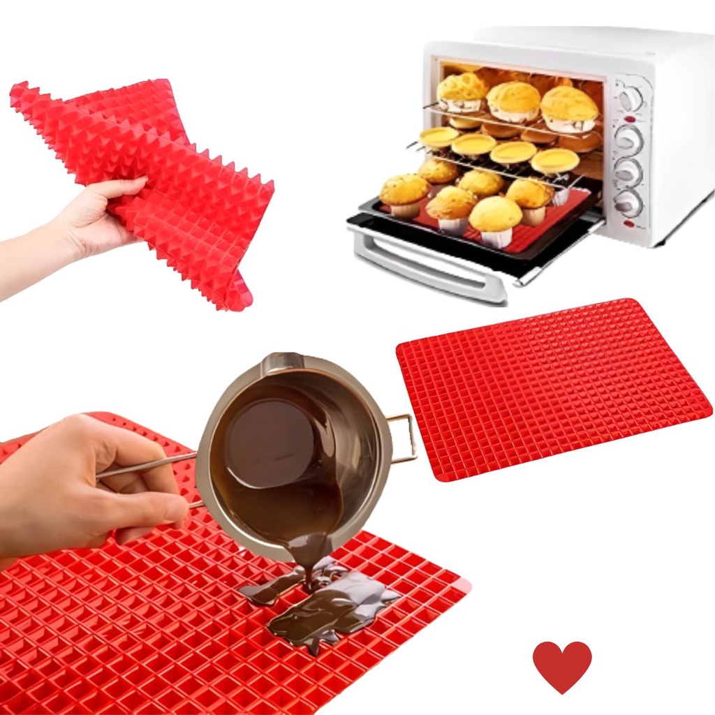 Tapete Silicone Culinário Assadeira Antiaderente Esteira Antigordura p/ Cozinha Forno Pizza Frango Assado Pão de Queijo Churrasco