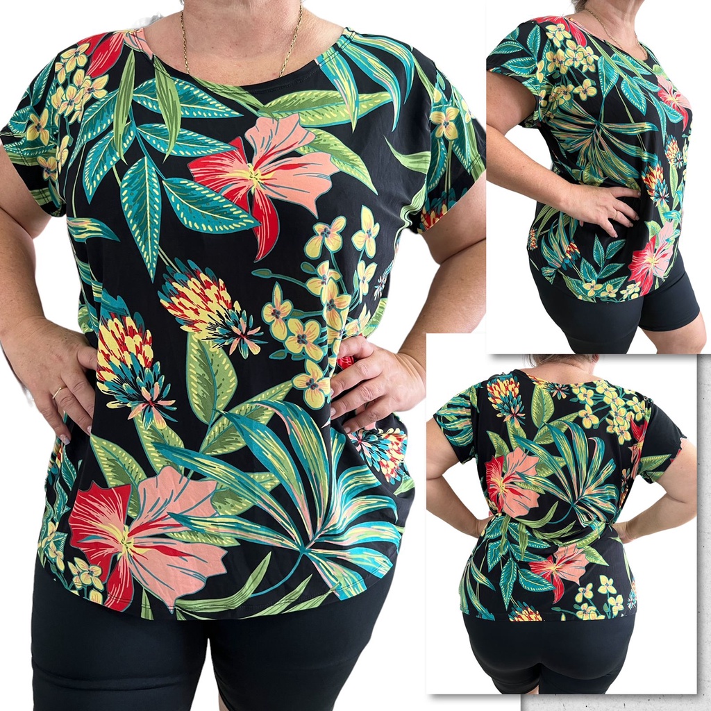 Kit 3 Blusa Com Manga Liganete Plus Size Shopee Brasil