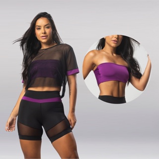 TOP CROPPED FITNESS ESPECIAL EM TULE JOY - Use Muvi