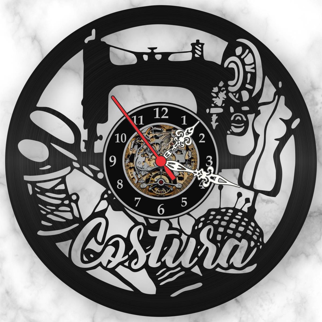 Relógio Parede Máquina Costura Costureira Presente Profissões Disco de Vinil Lp iLustrado Promoção | Shopee Brasil