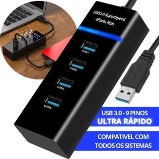 Hub Usb 3.0 4 Portas Expansor Rapido 5 Gbps Alta Velocidade