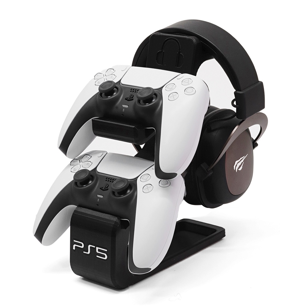 Suporte para 2 controles PS5 e Fone de ouvido/HeadSet/HeadPhone