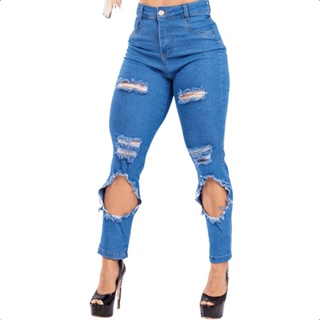 Calça Capri Feminina Jeans Com Licra Cintura Alta Com Efeito Levanta Bumbum  35 - Preto