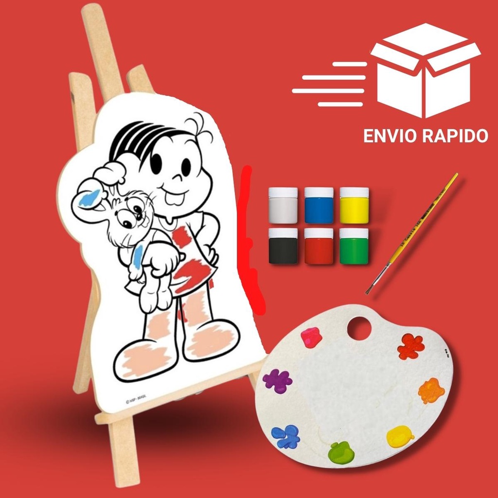 Kit de Pintura com Cavalete - Turma da Mônica - Nig Brinquedos