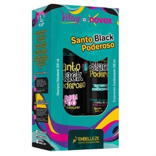 Shampoo 300ml + Condicionador 200ml Vitay Novex Meus Cachos Santo Black Poderoso